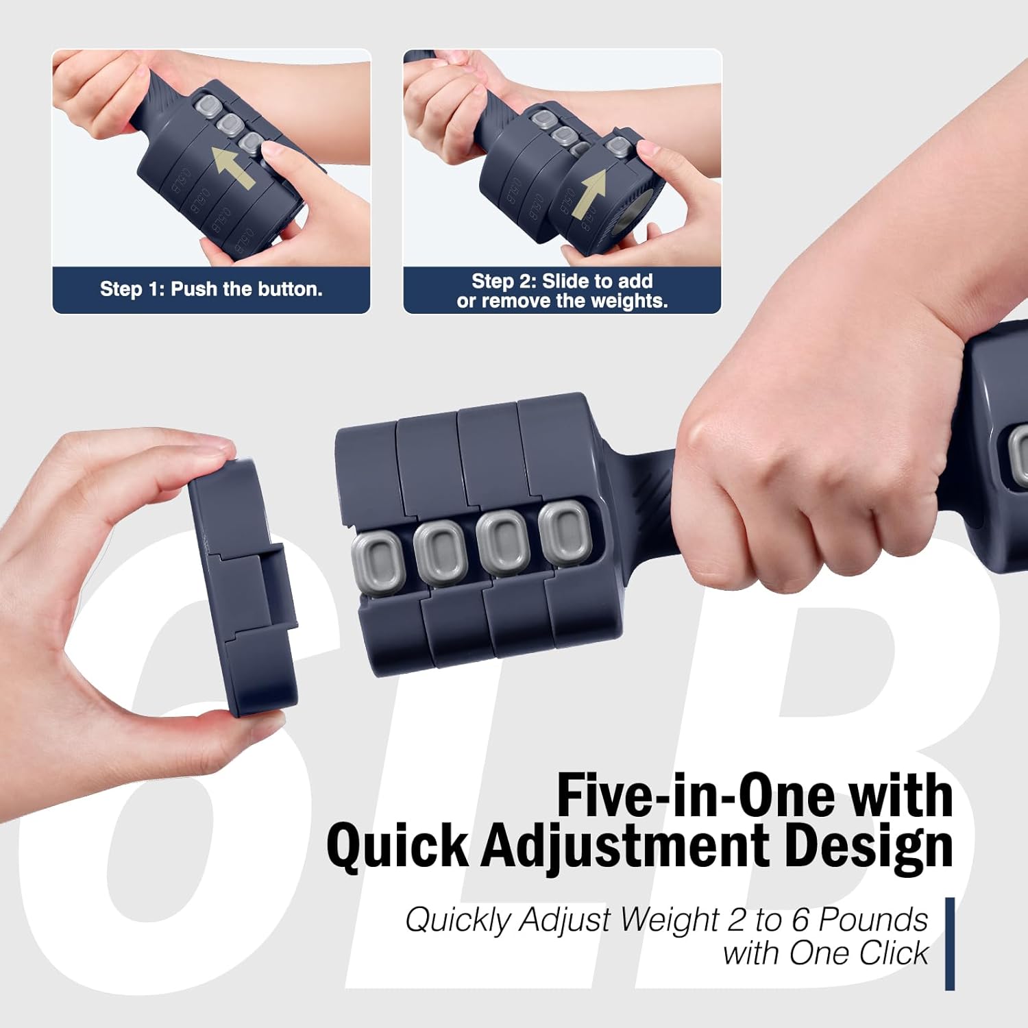 EAST MOUNT Adjustable Weight Dumbbells Set of 2, 8 in 1 Hand Weights for Women 2lb/3lb/4lb/5lb/6lb Dumbbell Weights Set 12 lbs/Pair Hand Weights for Home Office Gym Workout - Image 5