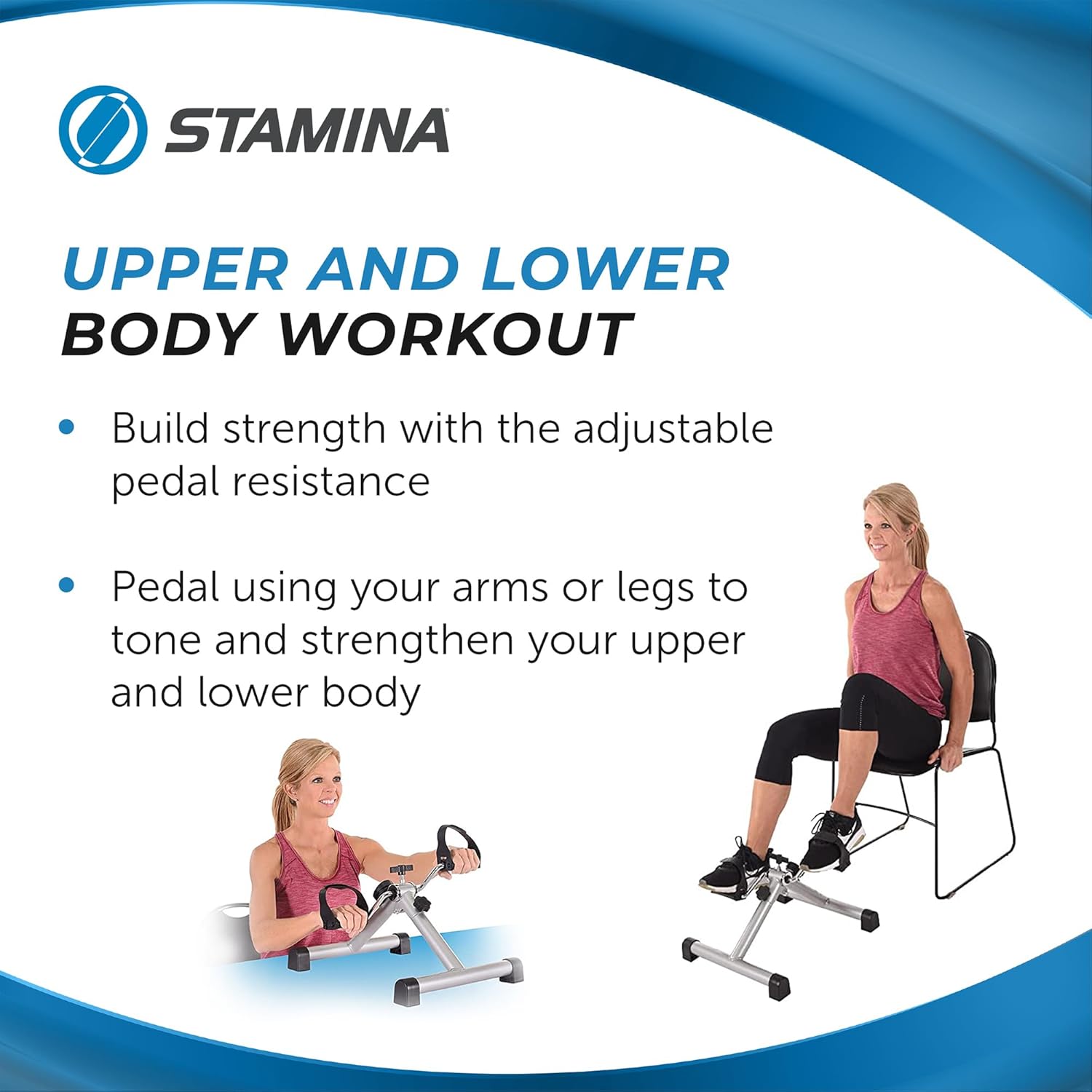 Stamina InStride Cycle XL - Folding Cycle Pedal Exerciser - Fitness Bike with Smart Workout App for Seated Exercise - Foldable Exercise Bike for Home Workout - Image 4