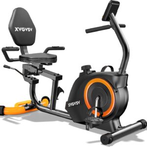 Recumbent Exercise Bike for Home Use, Quiet Recumbent Stationary Bikes for Adults & Seniors, 16-Level Resistance, Adjustable Seat, Supports 400LB, Pulse Sensors & LCD Display