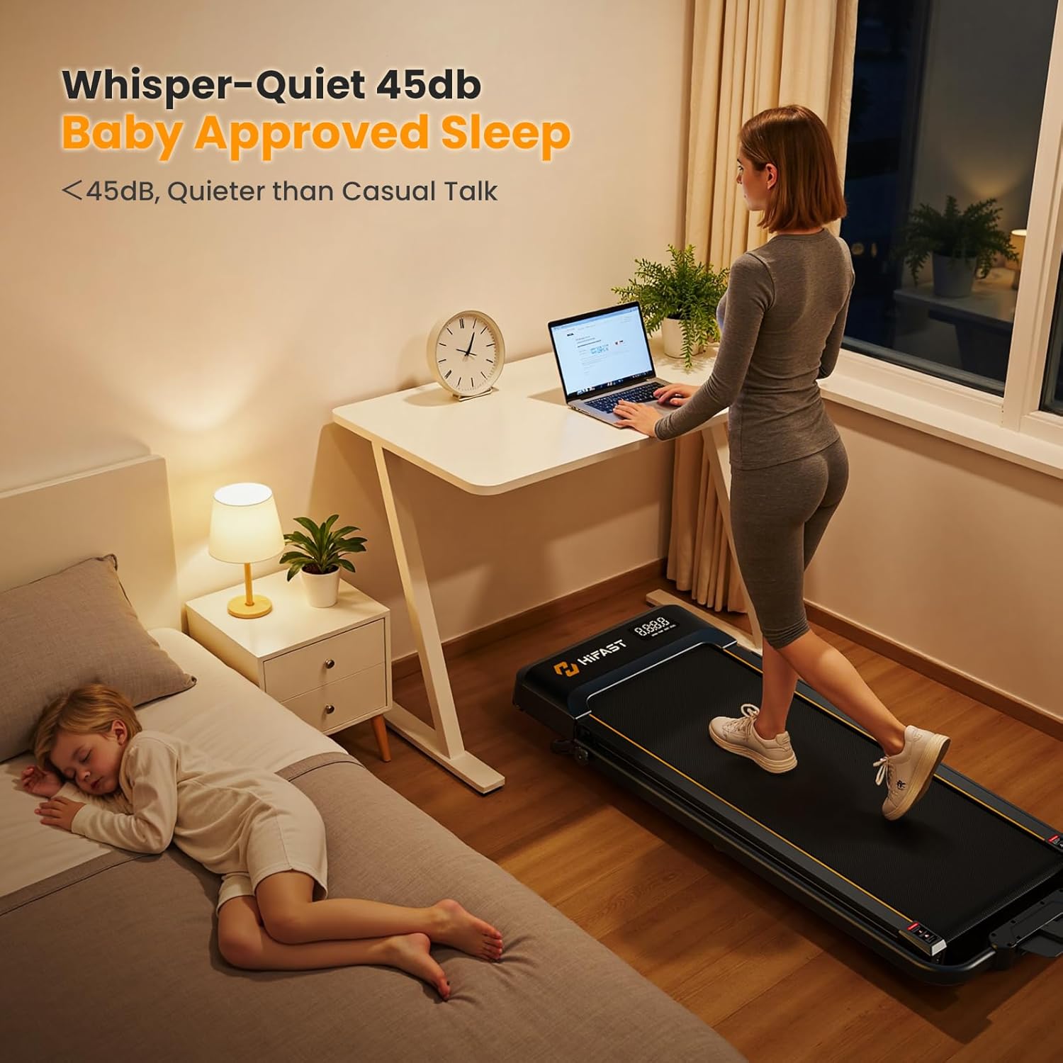 Walking Pad Treadmill, 3 in 1 Foldable Under Desk Treadmills for Home Office, Small Walking Pad with Incline Handle Bar, 300lbs Capacity 2.5HP Portable Running Machine with APP Remote Control - Image 8