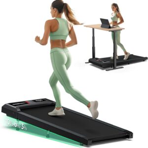 Walking Pad with Incline, Walking Pad Treadmill 300lb Capacity, Under Desk Treadmill Works with KINOMAP WELLFIT, 2.5HP Running Pad Small Treadmill for Home Office Apartment