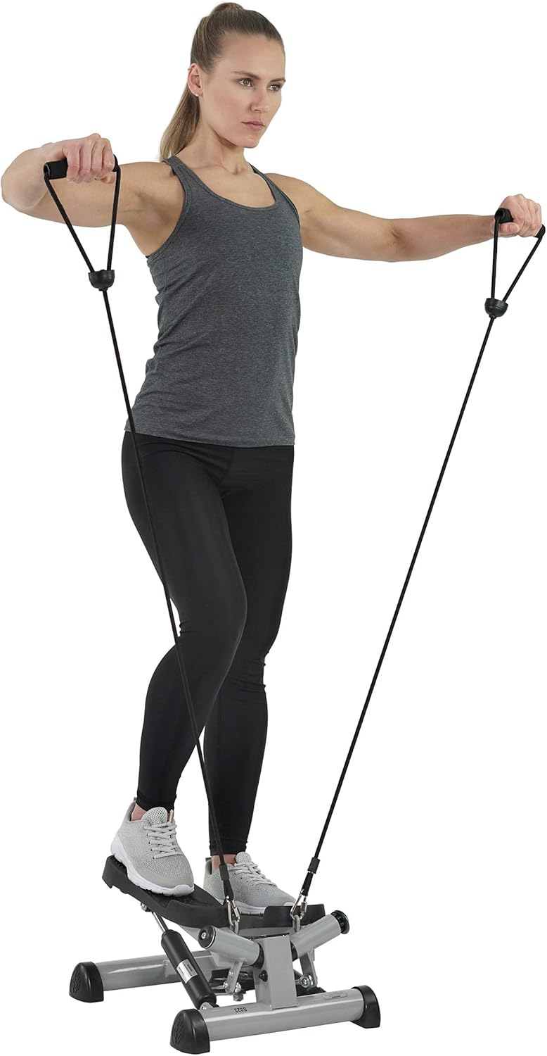 Efitment Mini Stepper Steppers for Exercise at Home Stair Step Cardio Thigh Master Workout Equipment Fitness Pedal Exerciser Non-Slip Pedals with Resistance Bands LCD Digital Monitor Climber - Image 2