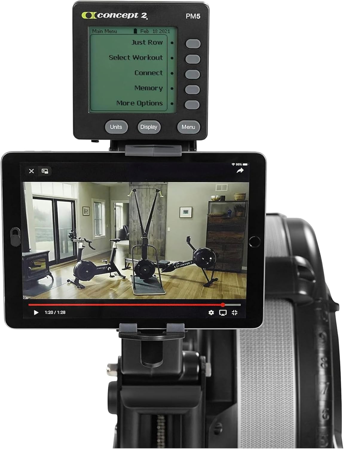 Concept2 RowErg Model D Indoor Rowing Machine - PM5 Monitor, Device Holder, Adjustable Air Resistance, Easy Storage with FitXion Seat Cushion - Image 8