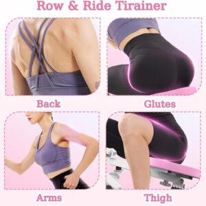 Squat Machine for Home, Squat Ride / Rowing Machine with Adjustable Resistance, Foldable Exercise Equipment, Glute & Leg Cardio Workout Machine