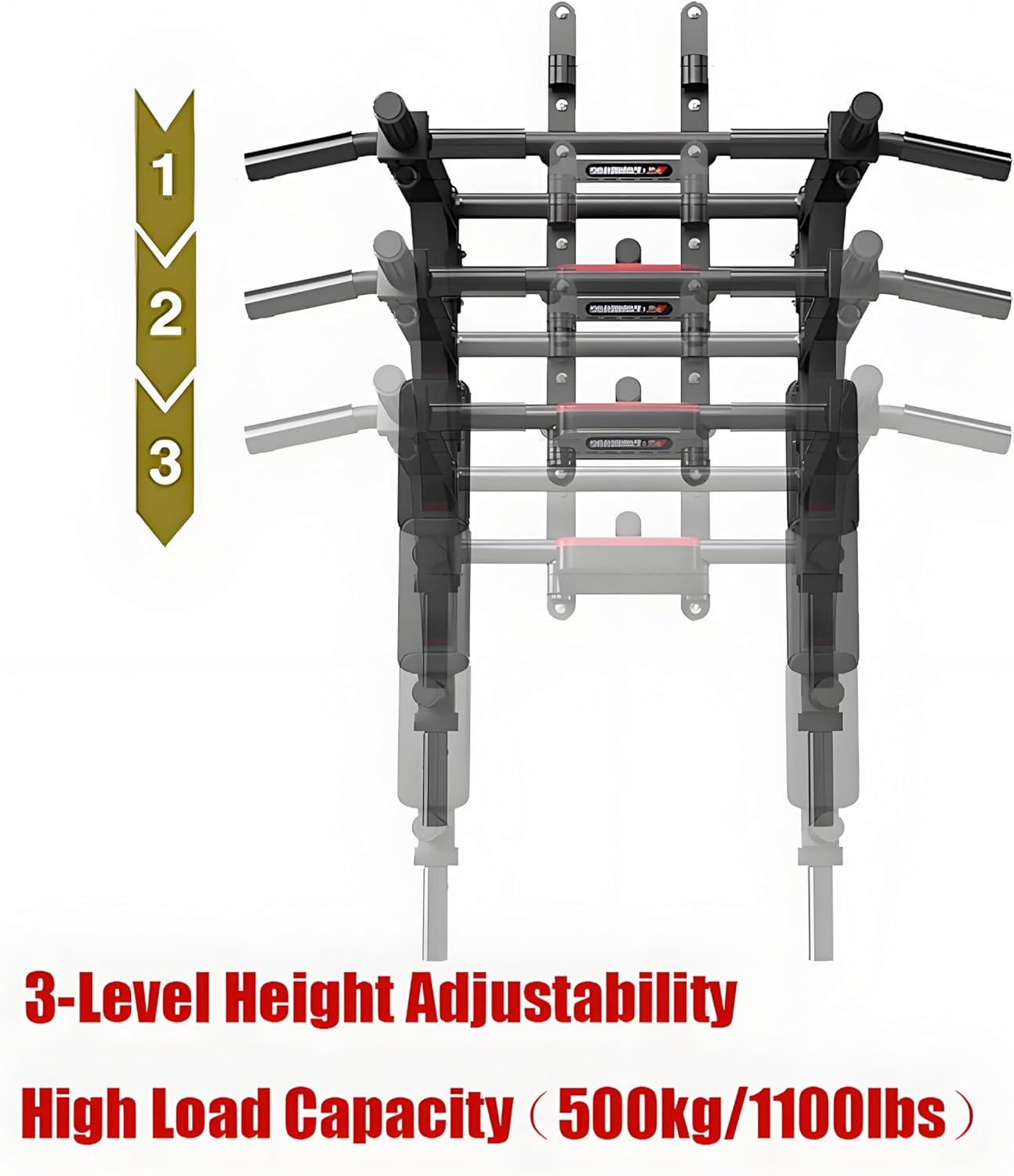 Multifunctional Wall Mounted Pull Up Bar/Chin Up bar,Dip Station for Indoor Home Gym Workout,Power Tower Set Gym Equipment 800LBS - Image 3