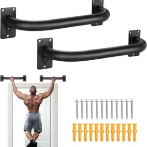 TOBWOLF 2PCS Wall Mount Doorway Pull Up Bar, Heavy Duty Strength Training Chin Up Bars, Door Frame Pull-Up Bars Ceiling Wall Mounted, Thick steel Sturdy Hanging Pull-up Bar for Home Gym Workout