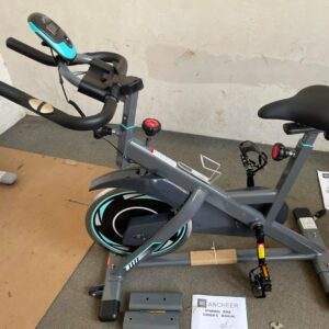 ANCHEER Indoor Exercise Bike Stationary, Indoor Cycling Bike with Comfortable Seat Cushion, Tablet Holder and LCD Monitor for Home Workout, 40 LBS Flywheel and 330 Lbs Weight Capacity