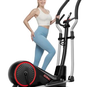 Elliptical Machine, Elliptical Exercise Machine for Home with Hyper-Quiet Magnetic Driving System, Elliptical Trainer with 15.5IN Stride, 350LBS Loading Capacity