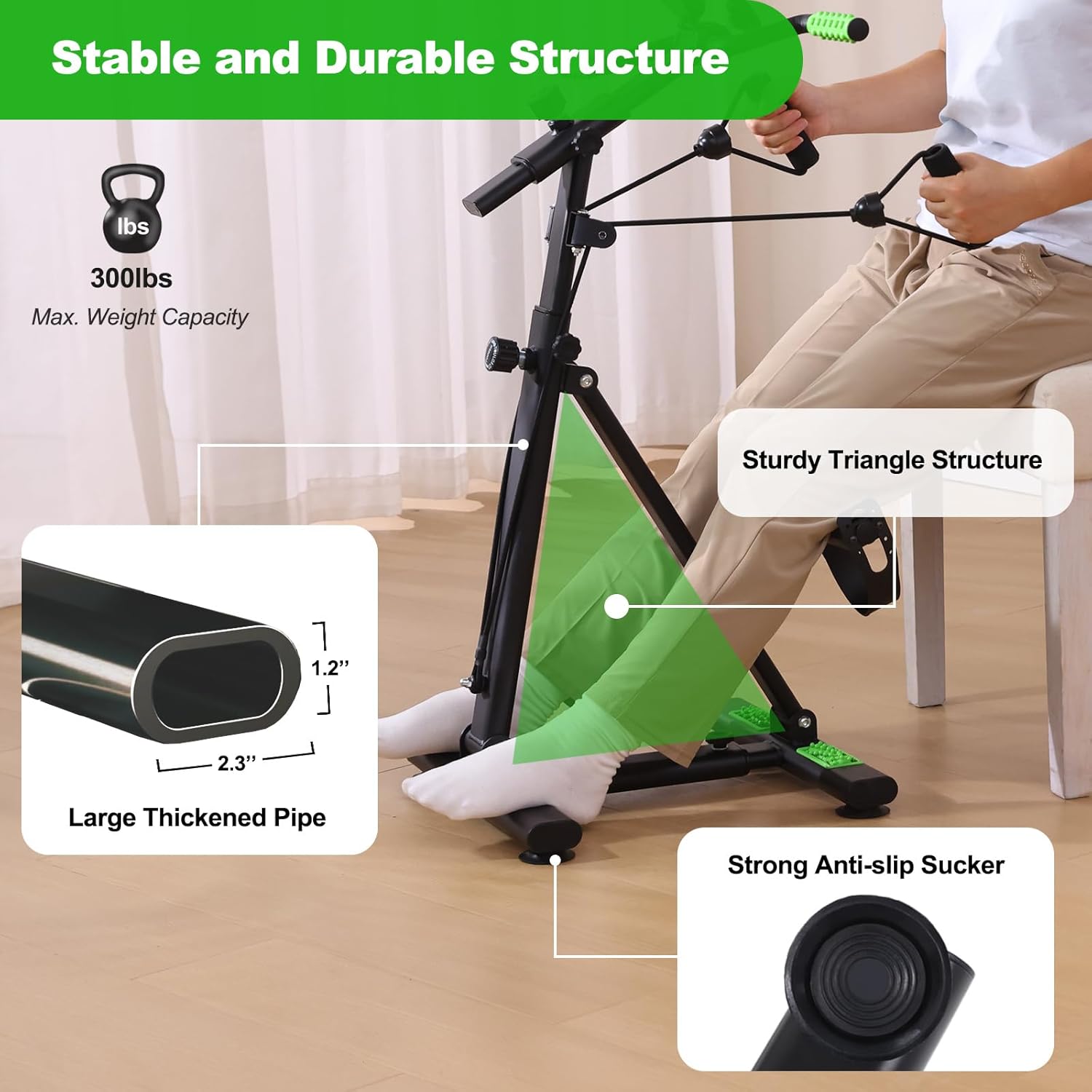 Pedal Exerciser Bike for Seniors, Hand Arm Leg and Knee Physical Therapy Peddler Exercise Equipment, Elderly Recovery Home Exercise Bike for Total Body, Upper and Lower Limb Trainer - Image 5