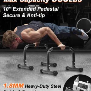 Push Up Bar, 12 Inch High Non-Slip Parallettes Bars & Dip Bars With Foam Handles, Heavy-Duty No Wobbling Calisthenics Equipment For Handstand, L-Sit, Gymnastics, Strength Training Home Gym Use