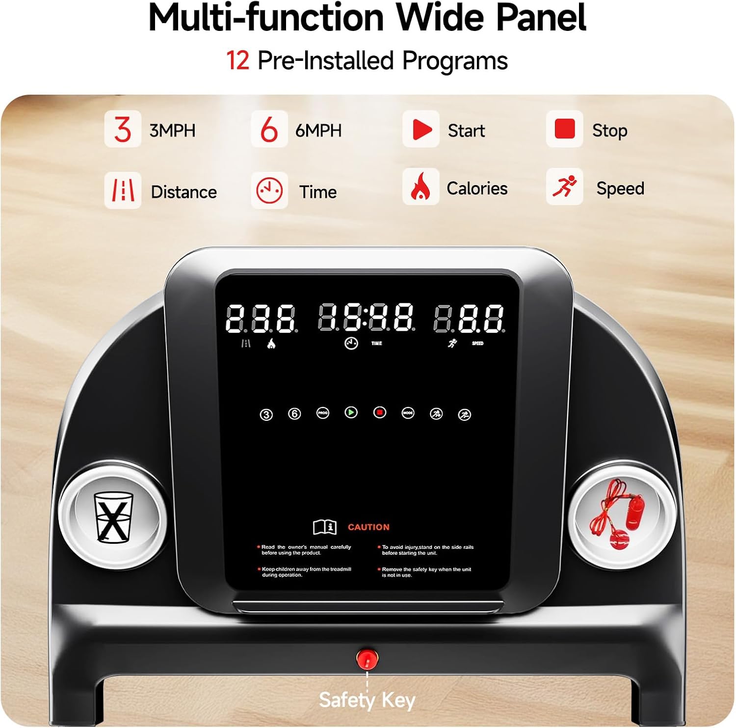 RHYTHM FUN 8.0 MPH Treadmills for Home, Running Walking Pad Treadmill with Incline up to 8%, Foldable Treadmill with Handle Bar, Low Noise Walking Pad for 300 lbs - Image 4