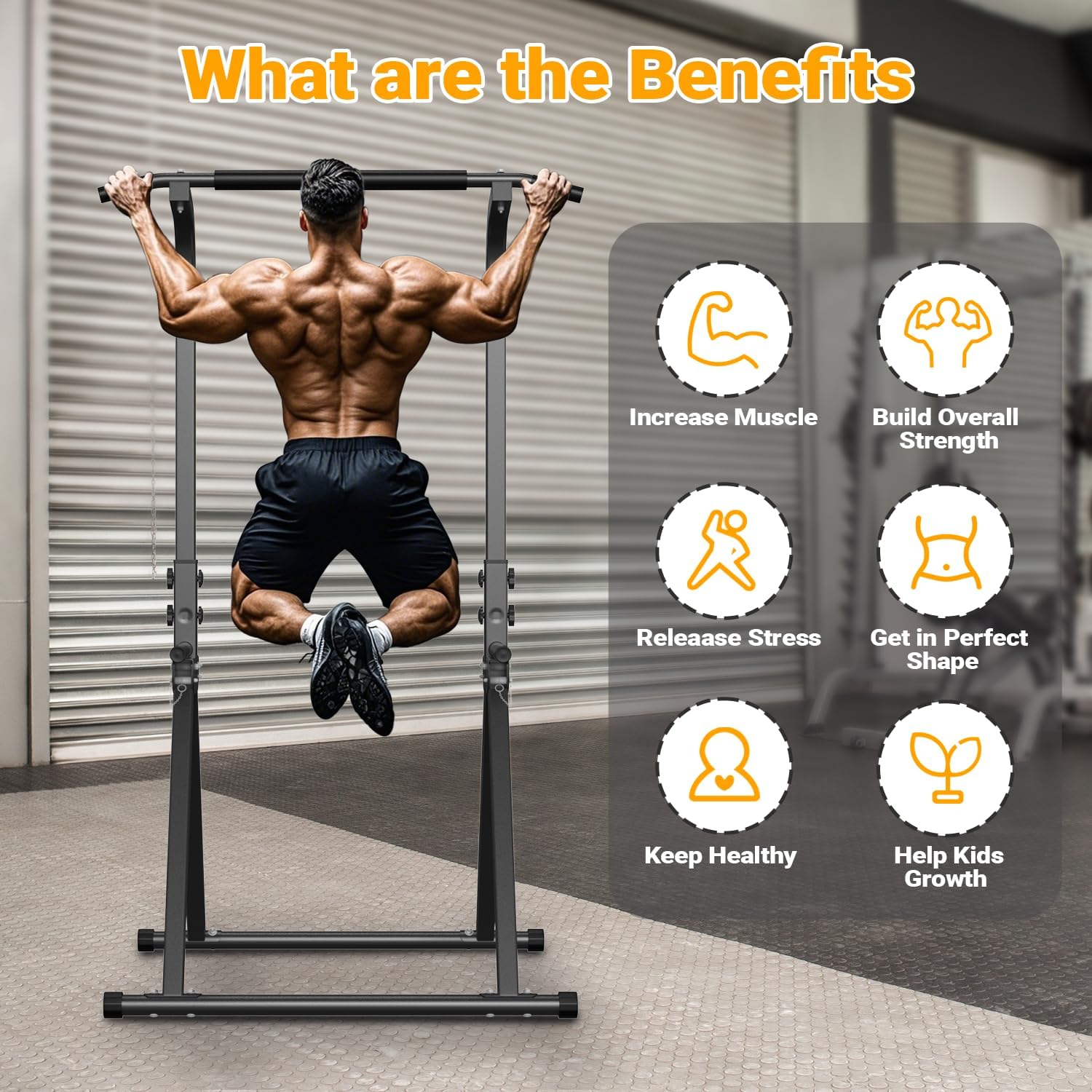 Foldable Pull Up Bar Free Standing Multi-function Power Tower Dip Bar Home Gym Strength Training Equipment 300 LBS Weight Capacity - Image 5