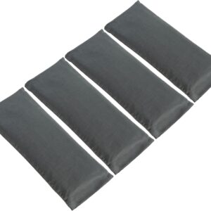 Sunshine Yoga 4-Pack Unscented Sateen Eye Pillows, Low-Luster, 9’’ x 4’’ Flaxseed Weighted Eye Mask for Sleeping, Hot or Cold Eye Therapy for Relaxation, Migraine, and Headache, Charcoal
