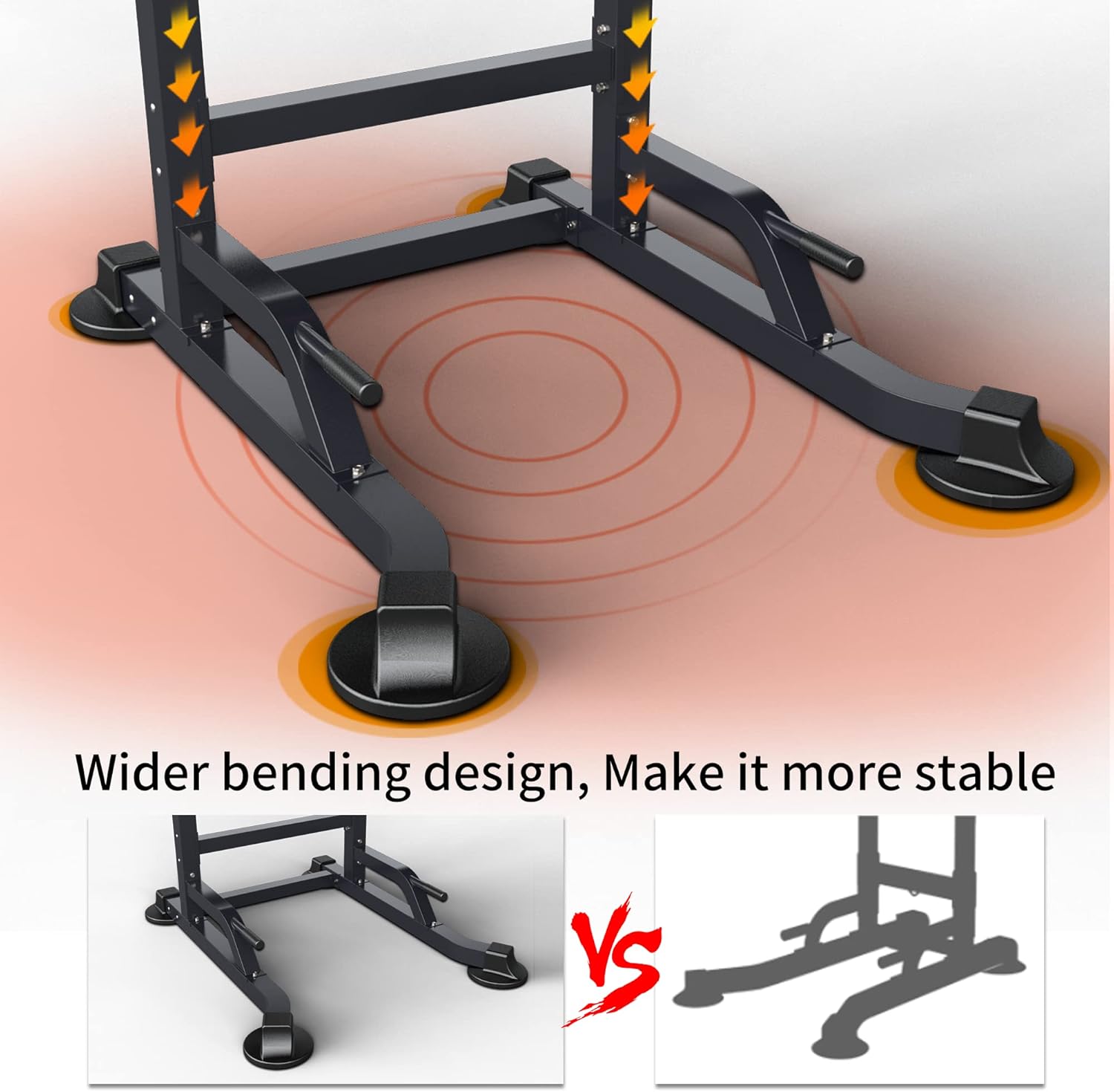 Power Tower Dip Station Workout equipment Pull up Bar for Home Gym Adjustable Height Strength Training Fitness Excercise Equipment,Load 450LBS - Image 2