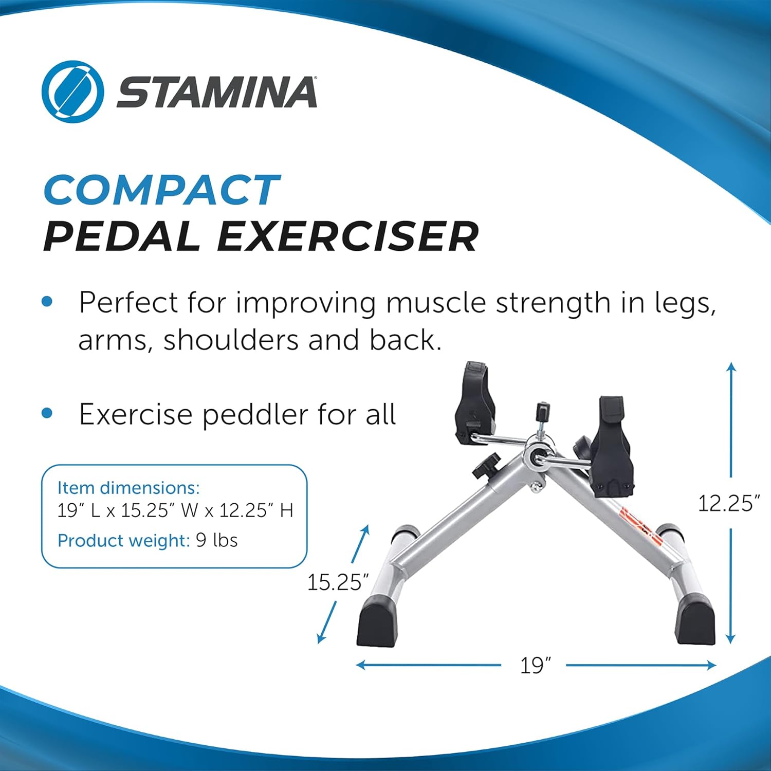 Stamina InStride Cycle XL - Folding Cycle Pedal Exerciser - Fitness Bike with Smart Workout App for Seated Exercise - Foldable Exercise Bike for Home Workout - Image 3