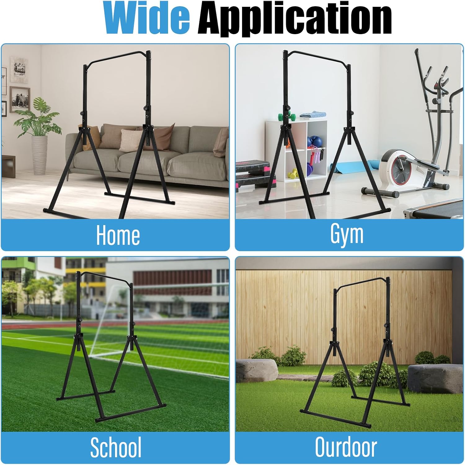 Foldable Pull Up Bar, Power Tower Workout Dip Station Height Adjustable Pull Up Bar for Home, Multifunction Fitness Tower Station Gym Training Equipment - Image 6