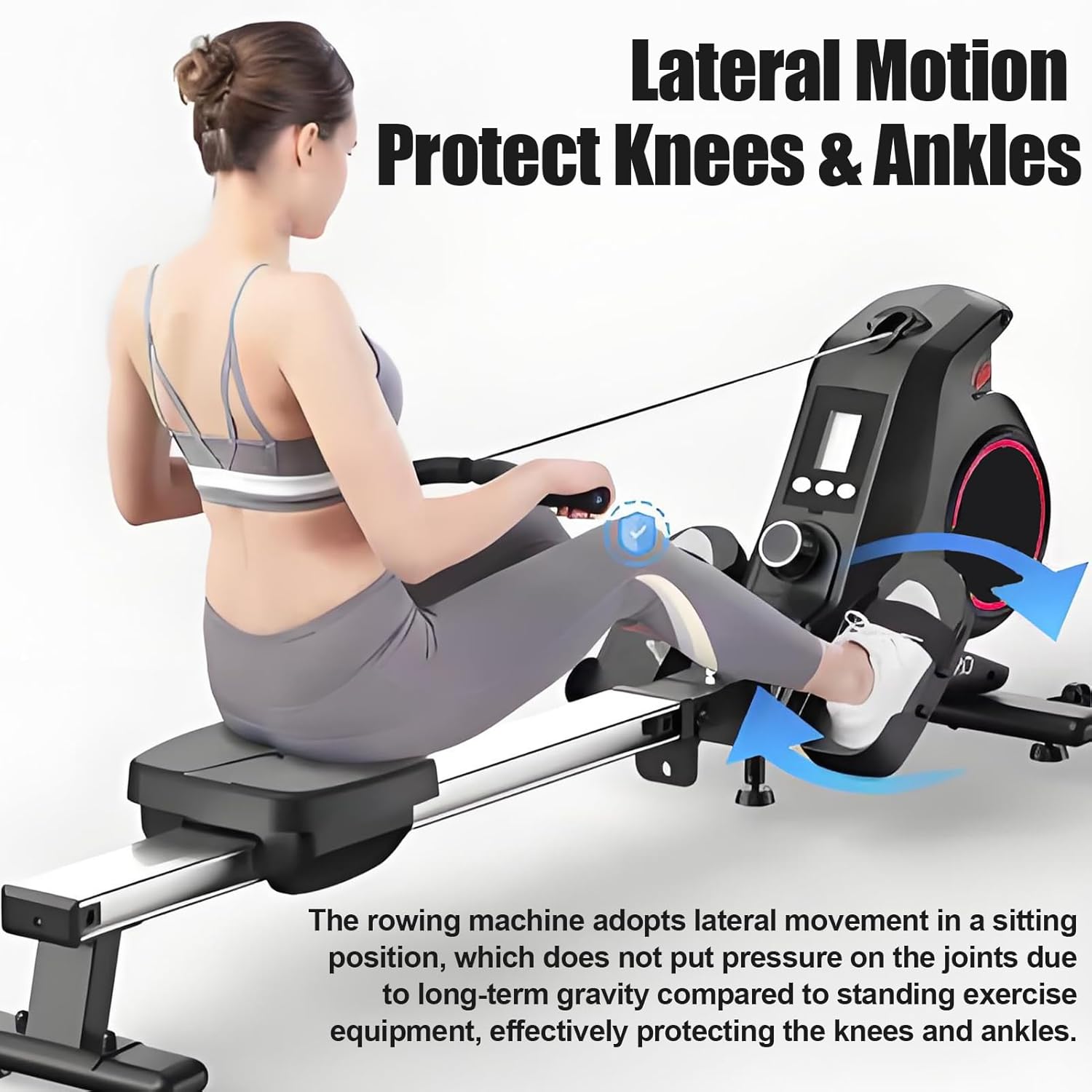 YOXIER Foldable Rowing Machine for Home - 350lb Weight Capacity, 8-Level Magnetic Resistance, Quiet Cardio Workout Machine with Tablet Holder - Compact Design for Home Gym, Apartment & Small Spaces - Image 2
