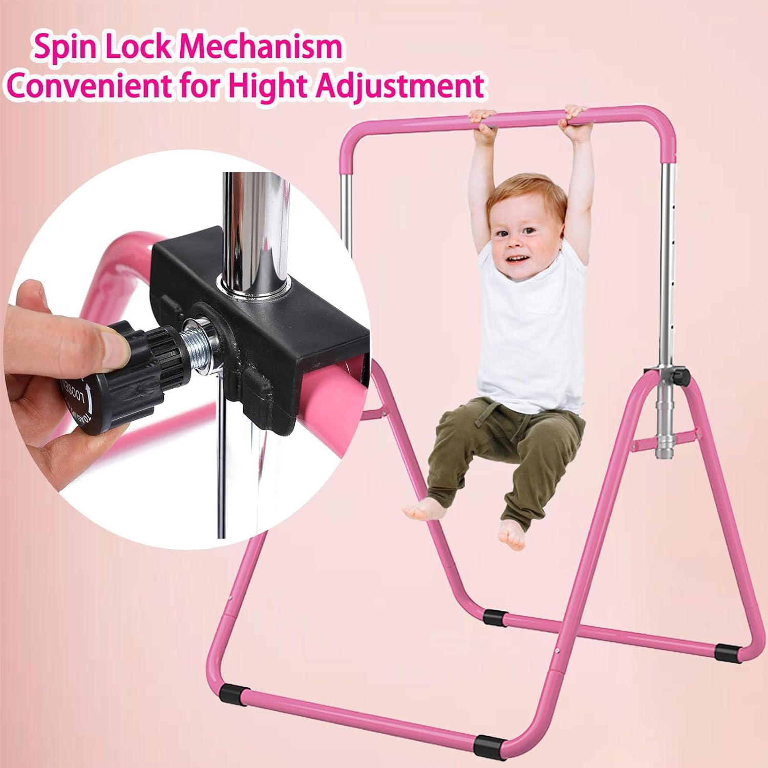 Kids Gymnastics Bar Gymnastic Equipment for Home Adjustable Height Gymnastic Training Bar Gymnastic Stuff for 3-7 Years Old Girls - Image 3