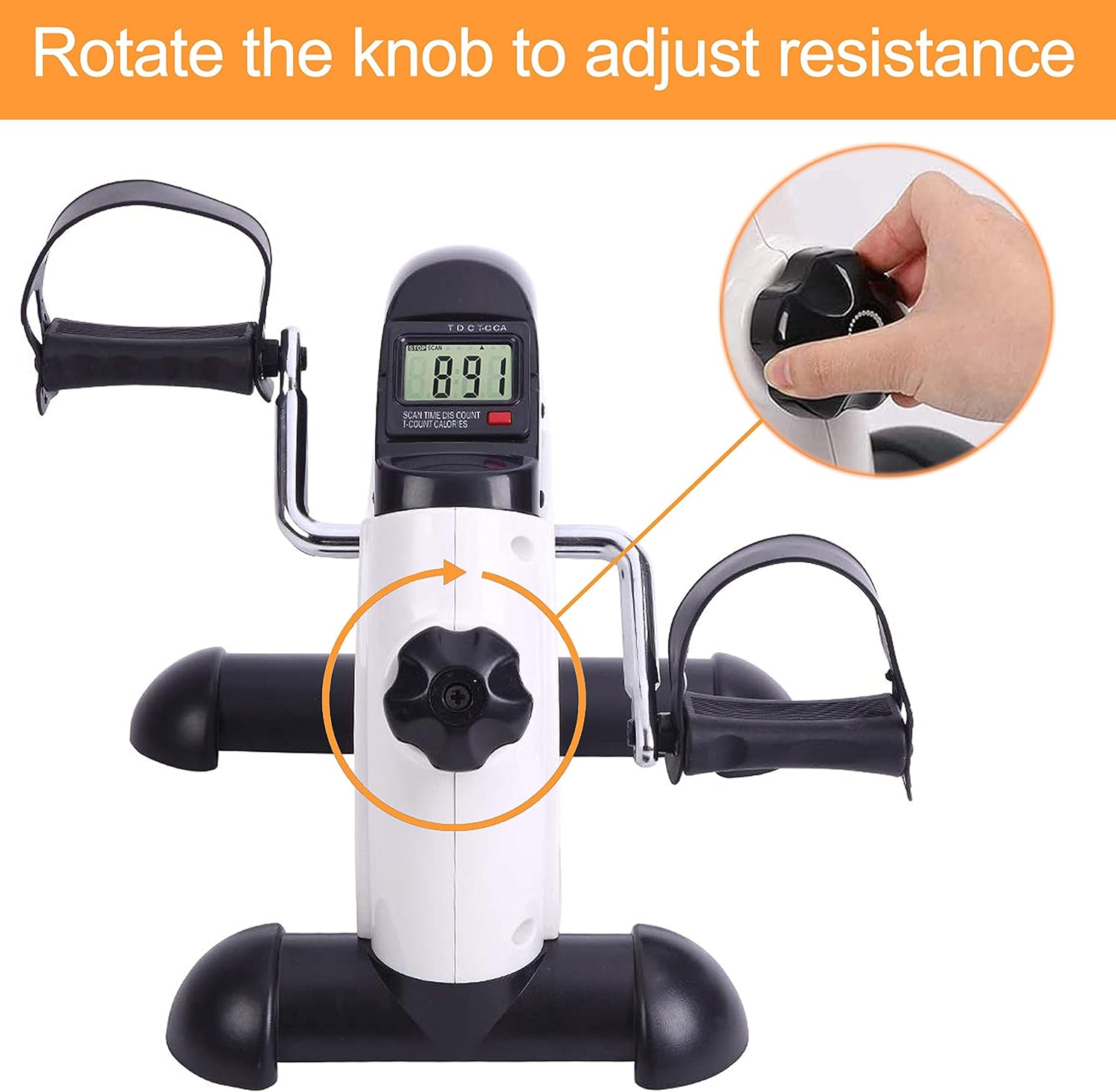 MOMODA Under Desk Bike Pedal Exerciser Mini Bike for Leg/Arm Bike Mini Peddler with LCD Display for Home/Office - Image 3