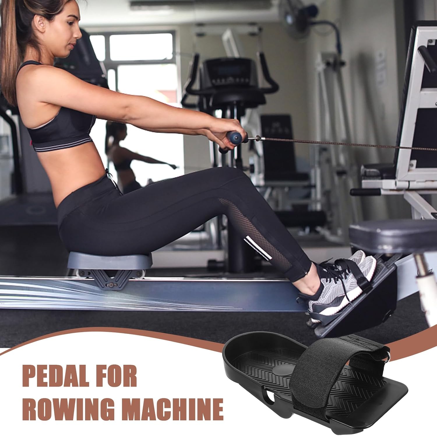 1 Pair Foot Pedal Fitness Equipment Sunny Health Machine Spare Parts Rowing Machine Foot Pedal Strap Rowing Pad Rower Replacement - Image 7