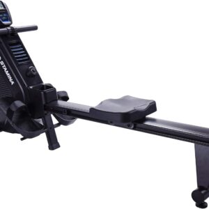 Stamina Dual Air and Magnetic Resistance Rowing Machine w/Fitness Coaching App – 8 Levels Magnetic & Air Resistance, LCD Monitor – Compact Rowing Machines for Home Use