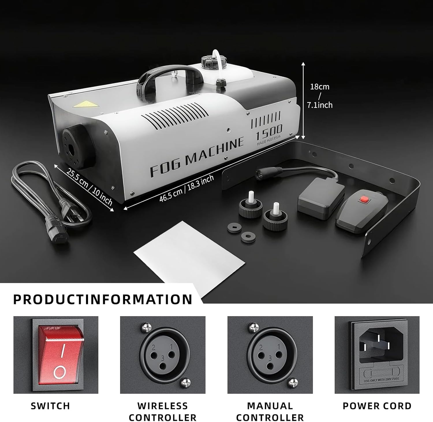 1500 Watt Fog Machine Indoor/Outdoor, Halloween Smoke Machine with Auto Mode and Wired Remote Control for Wedding, Parties and Stage Effect,20000 CFM Haze machine - Image 2