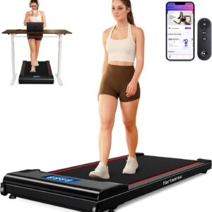 NeoSilent Walking Pad Treadmill Under Desk for Home with BLDC Core and Extra-Large Belt, App and Remote Control, Portable and Compact for Small Space