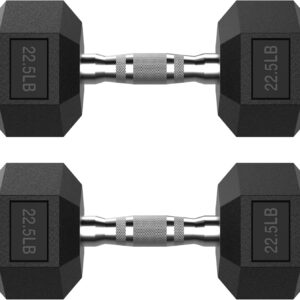 Hex Dumbbell Set 2.5-400 lb, Rubber Encased Exercise & Fitness Dumbbells, Weights Dumbbells Set of 2, Hand Weight for Strength Training
