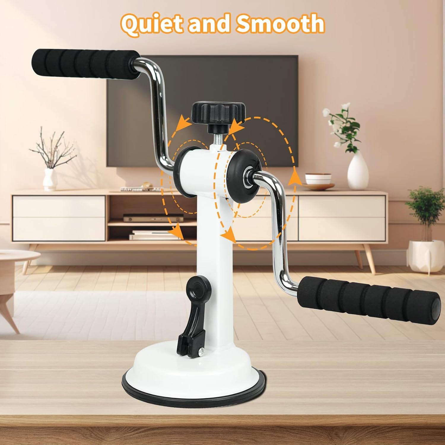 Arm Bike for Physical Exercise, Home Fitness Equipment for Seniors, Compact Arm Exerciser with Strong Suction & Adjustable Resistance for Dormitory and Renting House - Image 3