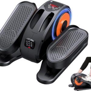 Under Desk Elliptical, Electric Seated Pedal Exerciser, Quiet & Compact Mini Ellipse Leg Exerciser with Display Monitor, Remote Control and 12 Adjustable Speeds, Elliptical Machine for Home
