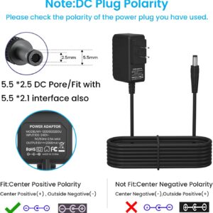 6V 2A Power Supply Adapter for ProForm Elliptical Smart Strider 480 490 500 600 LE, 390 395 475 510 E, 510EX, 400 700 Cardio Cross Trainer Exercise Bike Replacement Charger Cord (9.8 ft)