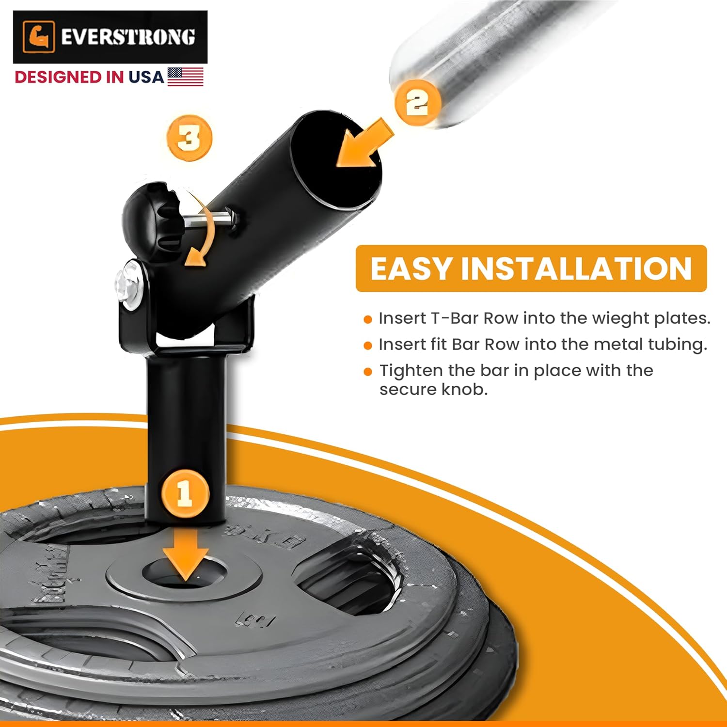 EVERSTRONG T Bar Row Attachment with V Bar Attachment Landmine Handle - 360 Swivel Landmine Attachment for Barbell for Full-Body Workout in Home Gym - Small Spaces - Deadlifts Squats Landmine Stand - Image 5