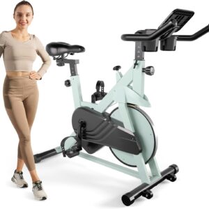 Exercise Bike, 32-Level Magnetic Resistance Stationary Bikes for Home, Low Noise Indoor Cycling Bike with 300lbs Weight Capacity, Workout Bike with Pad Mount, LCD Monitor and Cup Holder for Home Gym