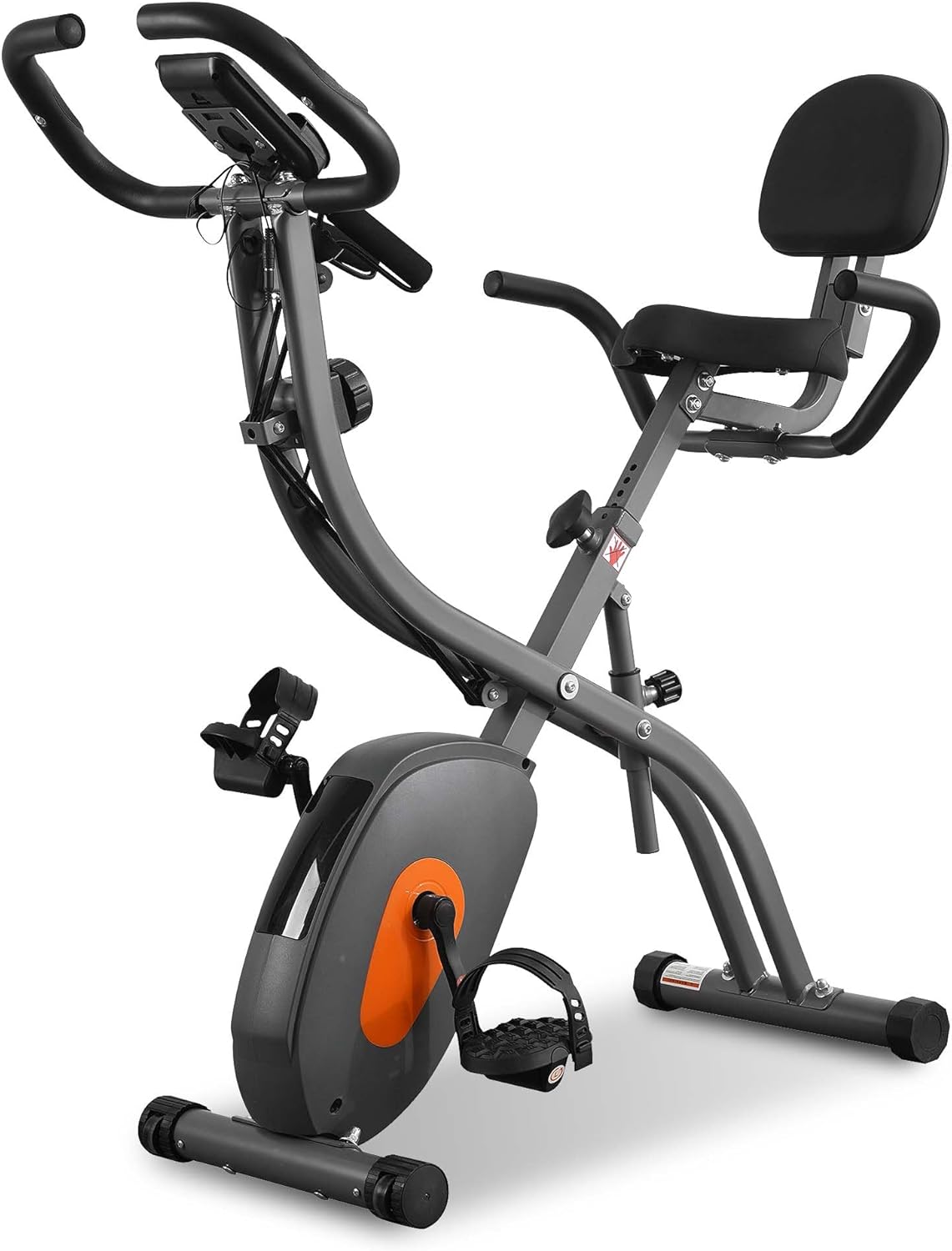 Exercise Bike Stationary Bike for Home Folding Exercise Bike with Arm Resistance Bands &Pulse Sensor LCD Monitor Recumbent Exercise Bikes for Home Workout