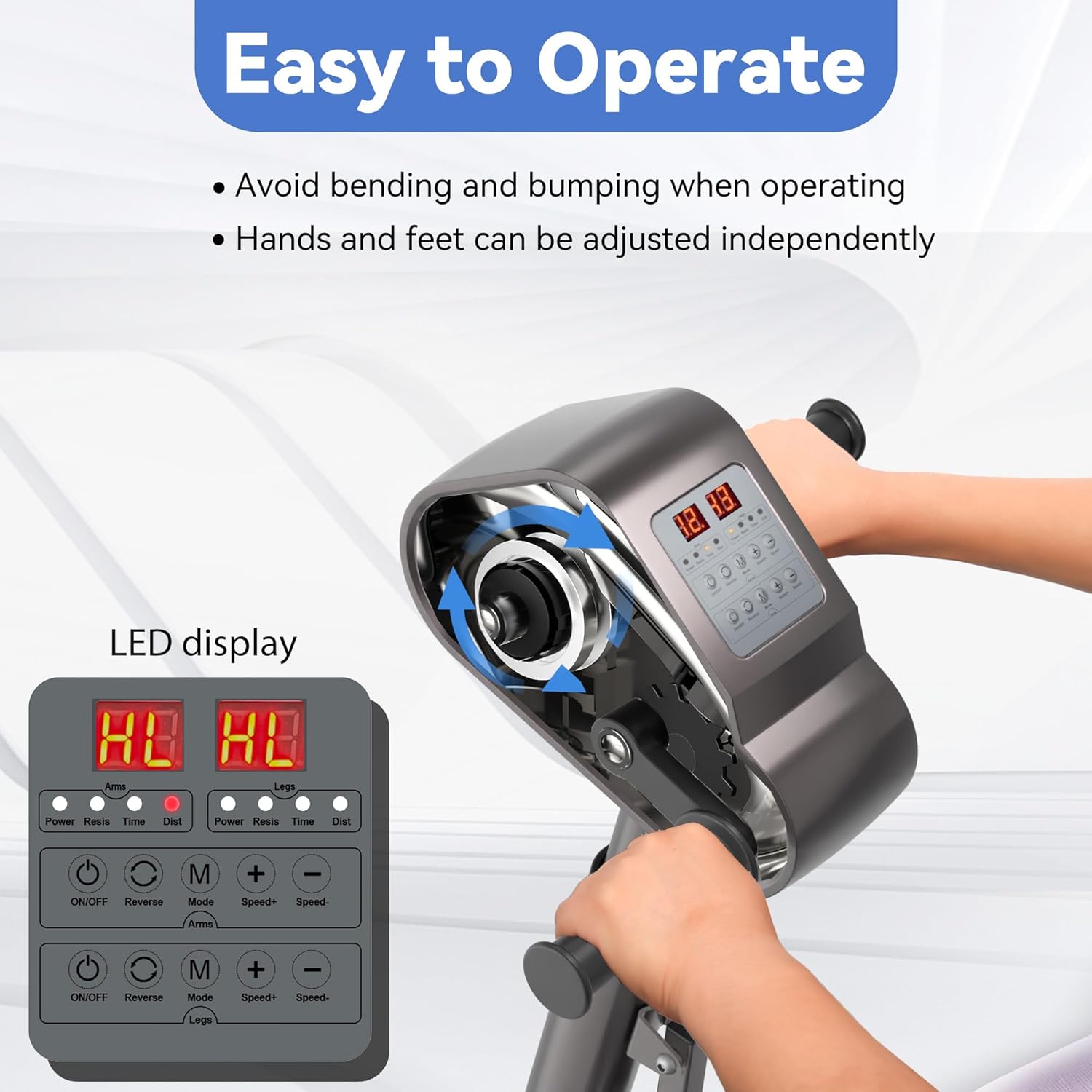Legs Arms Electric Exercise Bike Active Passive Knee Pedal Trainer Physical Therapy Assisted Rehabilitation Home Fitness Equipment For Seniors - Image 3
