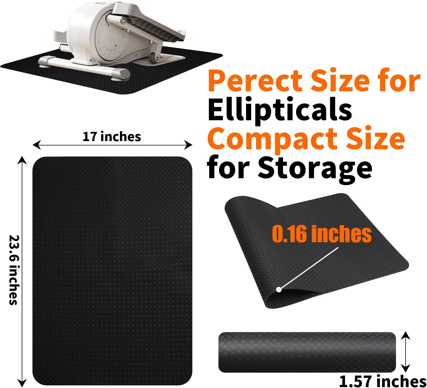 Double-Side Non-Slip Workout Mat for Elliptical Machine, Stepper Mat for Under Desk Ellipticals, Foot Peddler Ellipse Leg Exerciser Mats, Enhanced Stability & Floor Protection - Image 8