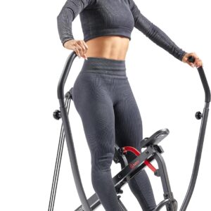 Sunny Health & Fitness Compact Full-Motion Rowing Machine w/Adjustable Resistance, Low-Impact Full-Body Workout Rower w/Long Slide Rail, Space-Saving Design, Optional Free SunnyFit App Connection