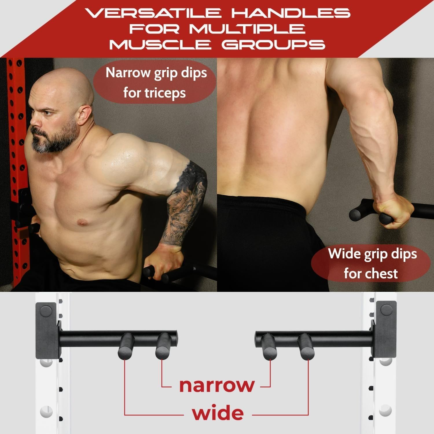 Yes4All Power Rack J-Hooks & Attachments – Heavy Duty Barbell Holders Compatible with 2x2 & 3x3 Power Racks for Home Gym - Image 3