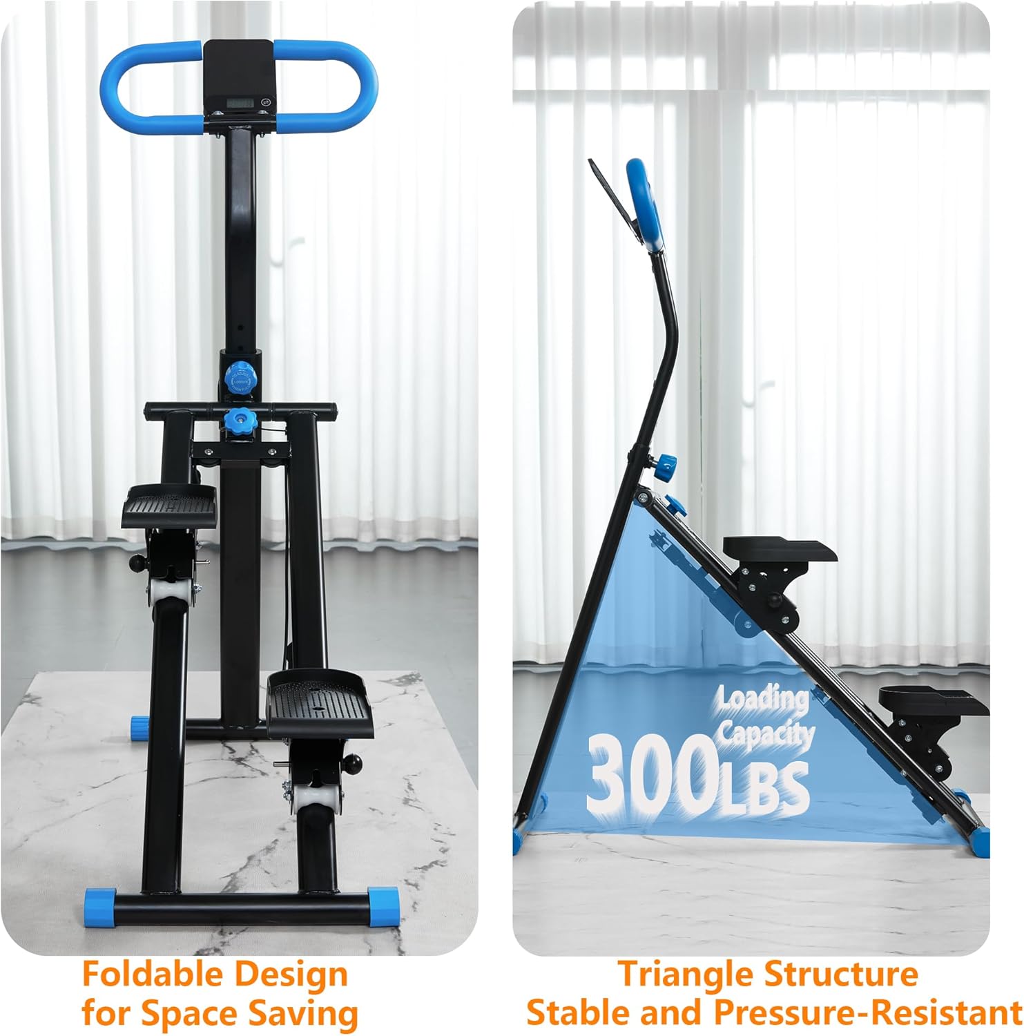 Stair Stepper for Home Gym Folding Vertical Climber Cardio Exercise Machine for Full Body Workout Machine, Adjustable Handlebar & Pedals, 300LBS Load - Image 6