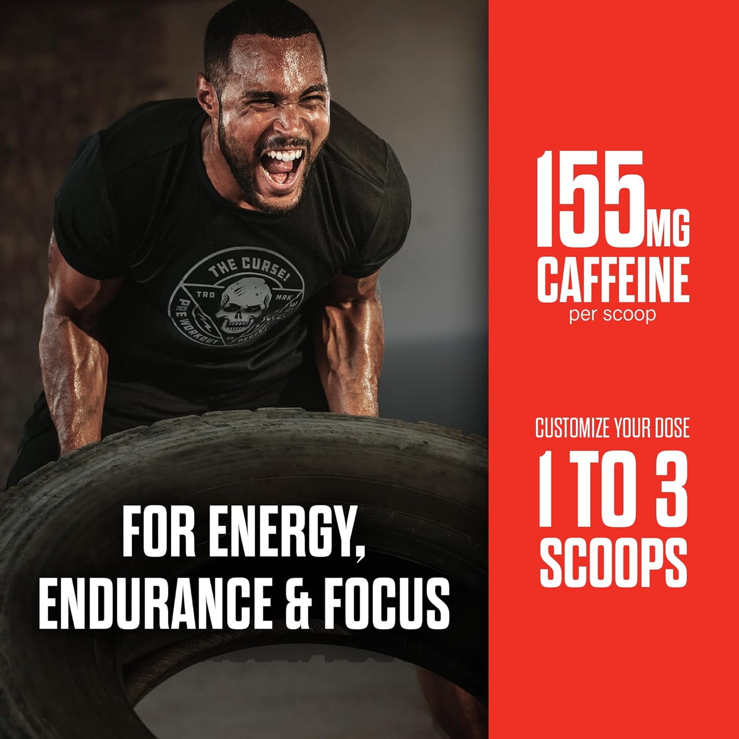 JNX SPORTS The Curse! Pre Workout Powder for Men & Women, Caffeine, Beta-Alanine, Creatine, L-Citrulline, 30 Servings, Blue Raspberry Flavor – Boost Energy, Strength & Focus - Image 4