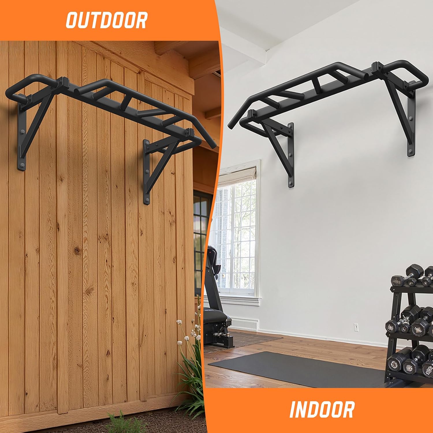 Heavy Duty Pull Up Bar with 14 Grip Positions, Strength Training Pull-Up Bars for Home Gym, Wall Mounted, Joist Mounted Chin Up Bar with Reinforced Thick Metal Construction - Supports 600 lbs for Full-Body Workouts - Image 5