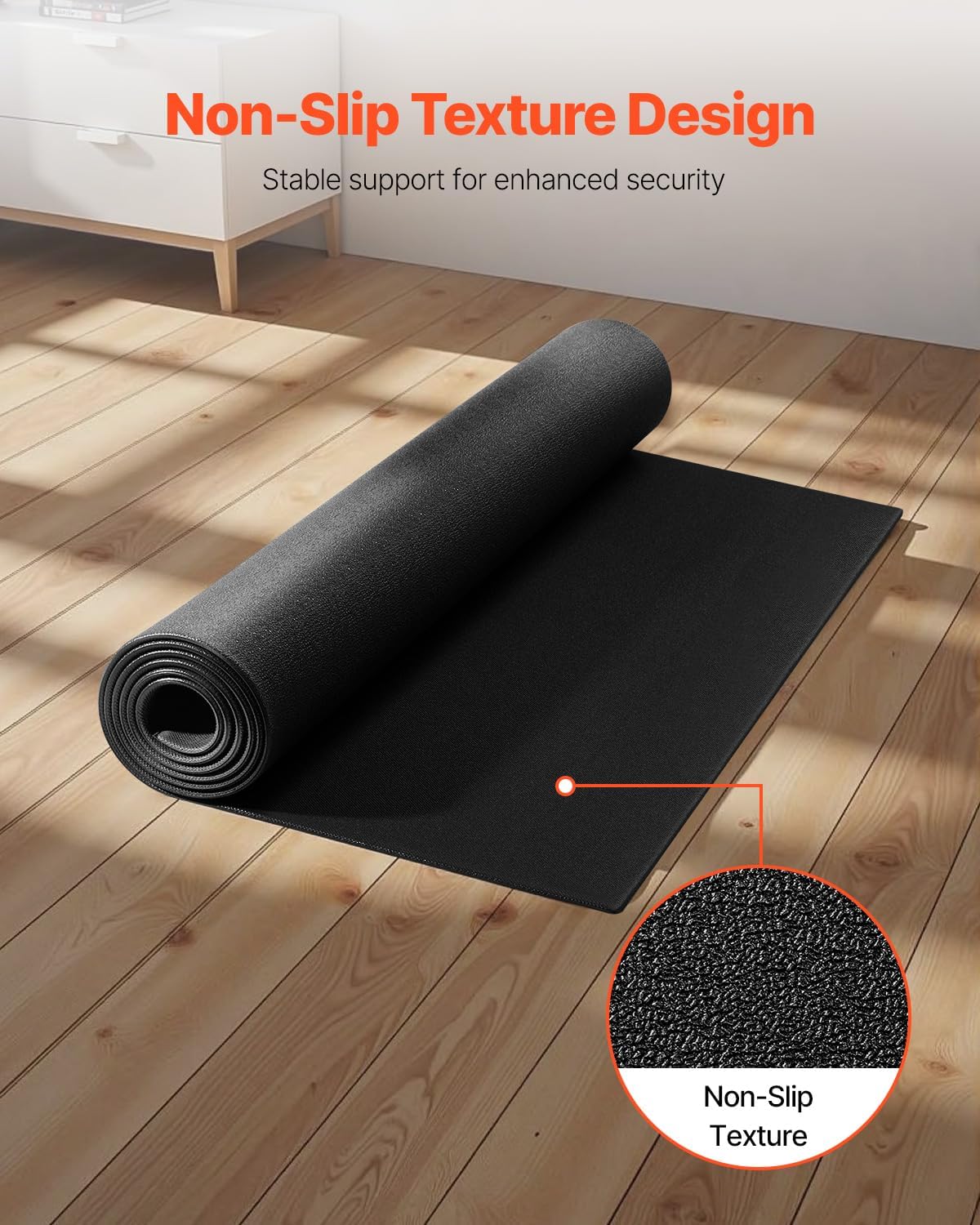 VEVOR Treadmill Mat for Carpet Floor, Exercise Equipment Mat for Treadmills, Stationary & Recumbent Bikes, High Density PVC Floor Protector Gym Mats, Waterproof and Non-Slip for Home Gym - Image 4