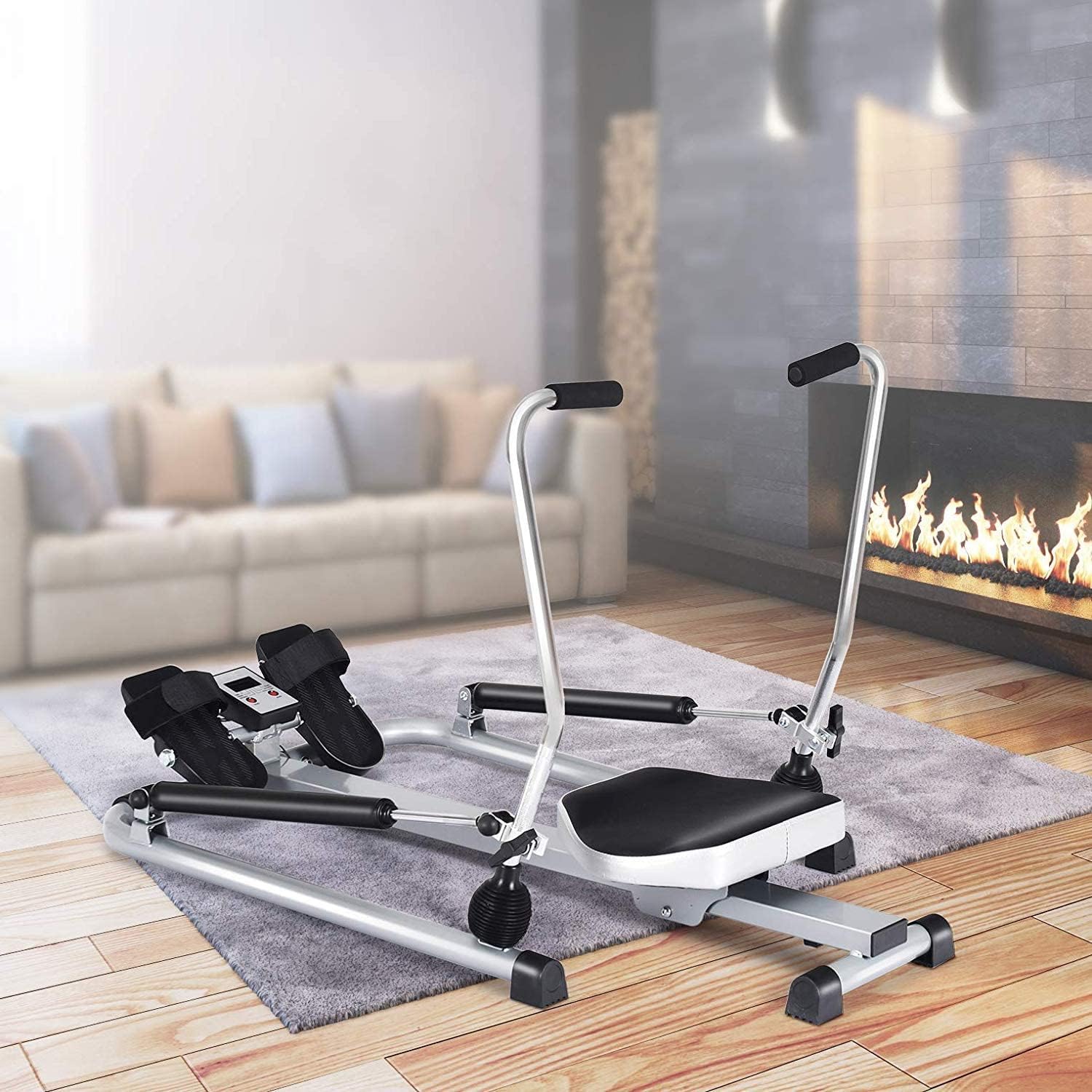 Goplus Hydraulic Rowing Machine, Full Motion Folding Rower with LCD Monitor, Adjustable Resistance and Full Arm Extensions for Home Use - Image 7