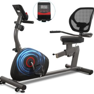 Recumbent Exercise Bike for Home Magnetic Stationary Bike for Adult Seniors, Workout Equipment for Gym, LCD, Heart Rate Handle,Indoor
