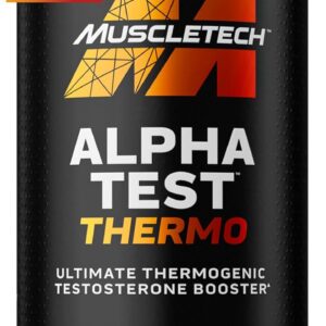 MuscleTech Thermogenic Testosterone Booster for Men, AlphaTest Thermo – T-Boost Mens Supplement with Tribulus Terrestris – Male Gym Workout Supplements for Muscle Growth, Stamina & Energy – 90 Pills