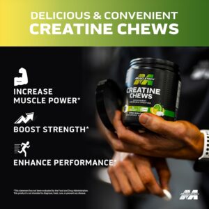 MuscleTech Creatine Chews – Creapure Monohydrate Supplement for Muscle Recovery, Muscle Builder & Energy Boost – Pre Workout Supplement for Men & Women – 90 Chewable Candies, Citrus Burst