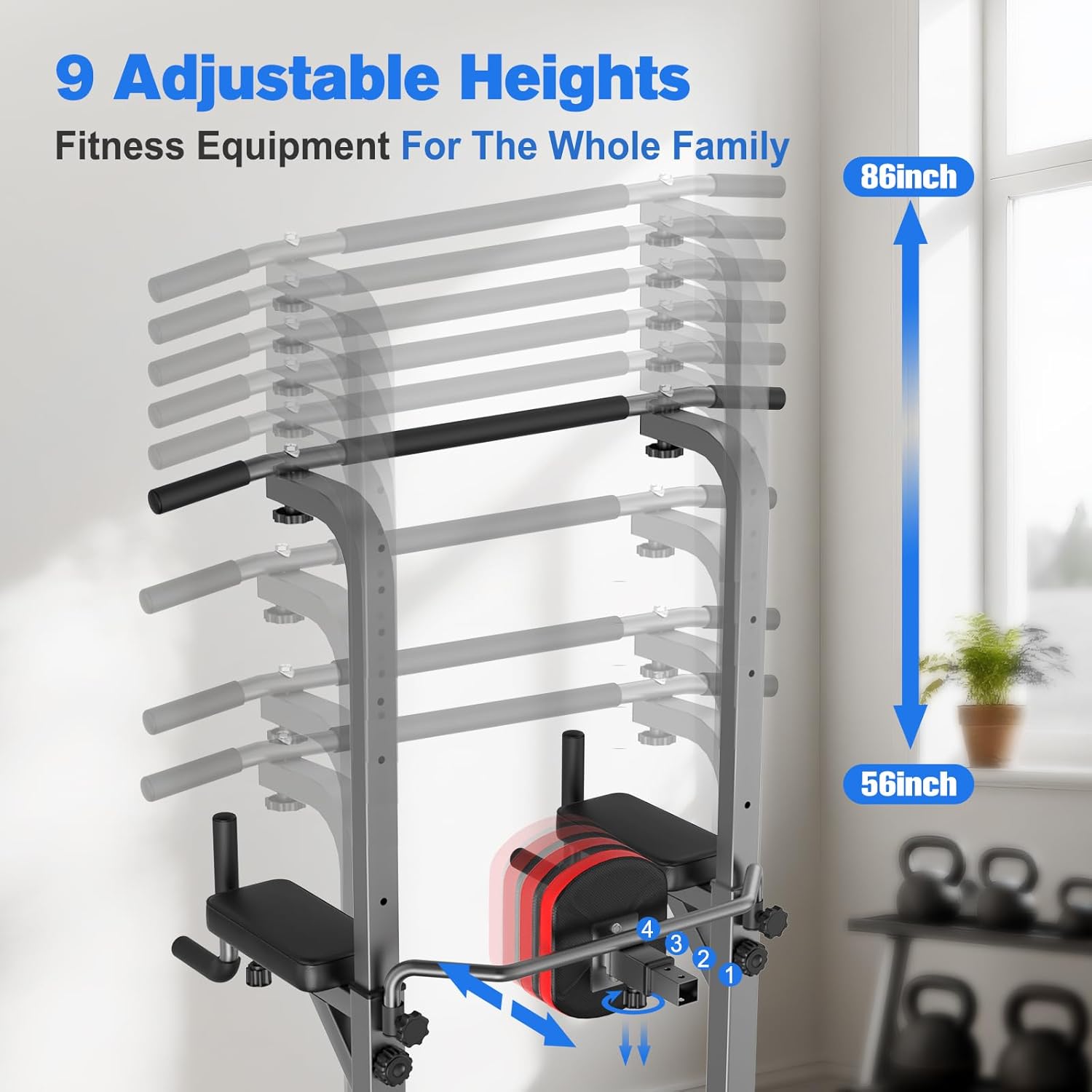 RELIFE REBUILD YOUR LIFE Power Tower Pull Up Bar Station Workout Dip Station for Home Gym Strength Training Fitness Equipment - Image 7