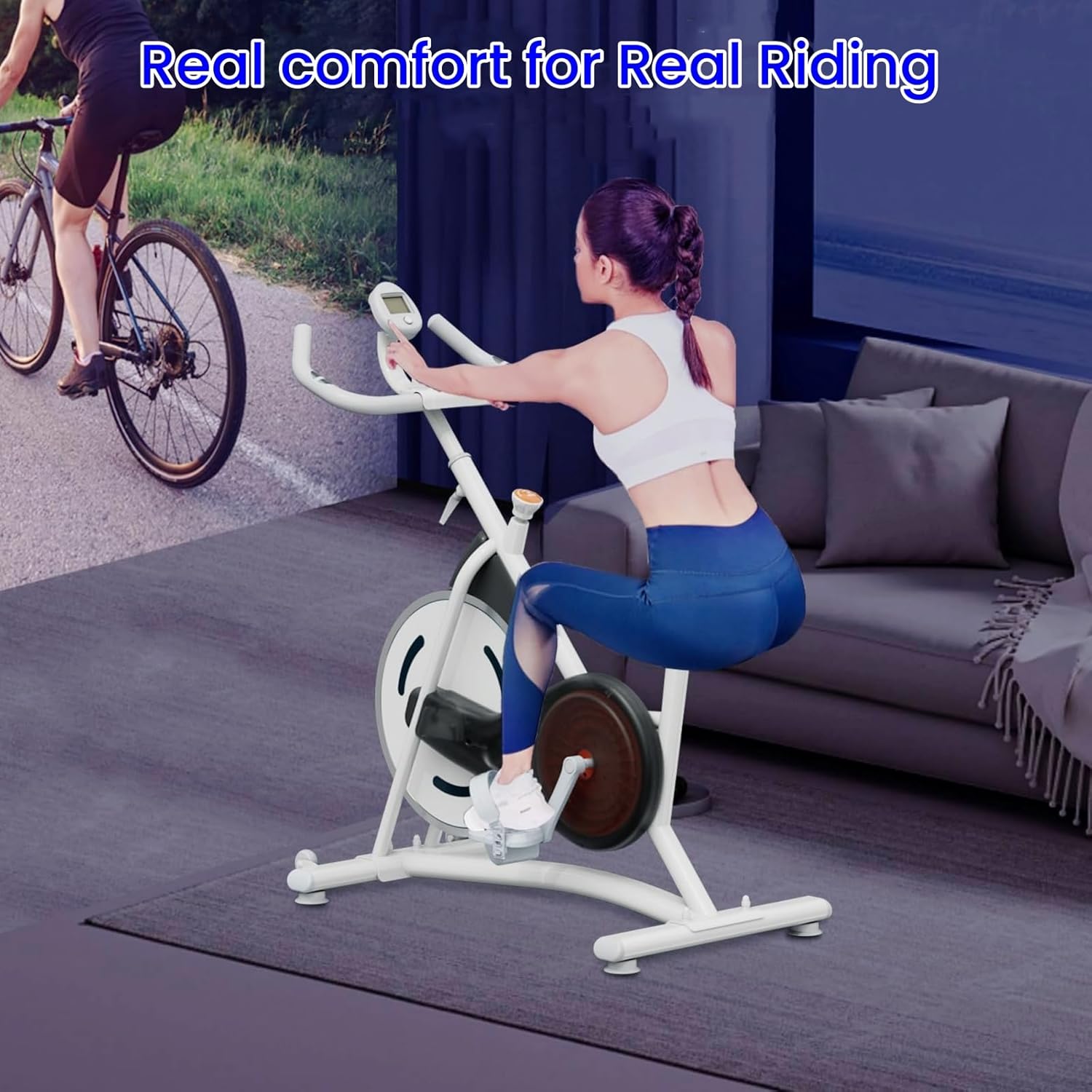 NAYSAYE Exercise Bike, Adjustable Stationary Bikes with Smartphone Mount, Professional Exercise Bike with Digital Pulse Display for Home and Office - Image 7