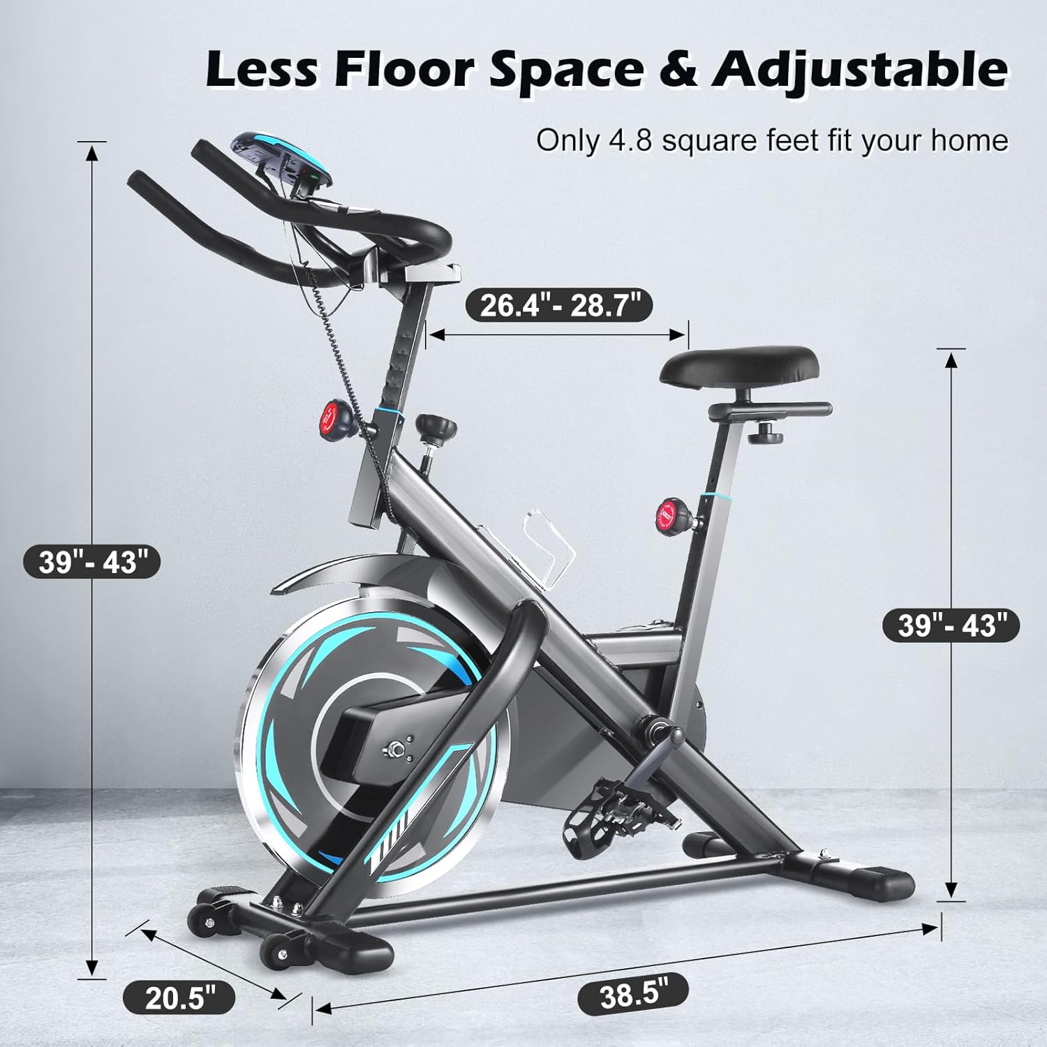 ANCHEER Indoor Exercise Bike Stationary, Indoor Cycling Bike with Comfortable Seat Cushion, Tablet Holder and LCD Monitor for Home Workout, 40 LBS Flywheel and 330 Lbs Weight Capacity - Image 9