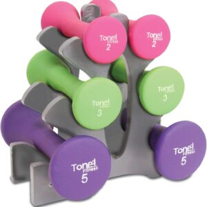 Tone Fitness set includes 3 PAIRS of DUMBBELLS